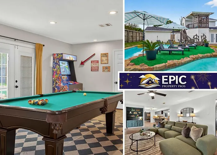 Luxury Stay Pool Firepit Game Room & Bbq